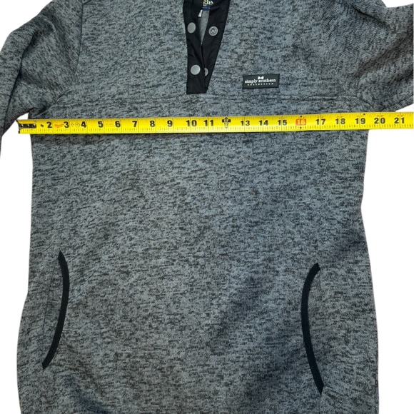 Simply Southern Womens Gray Pullover Fleece Sweatshirt Size Medium 1/4 Snap - Picture 7 of 11